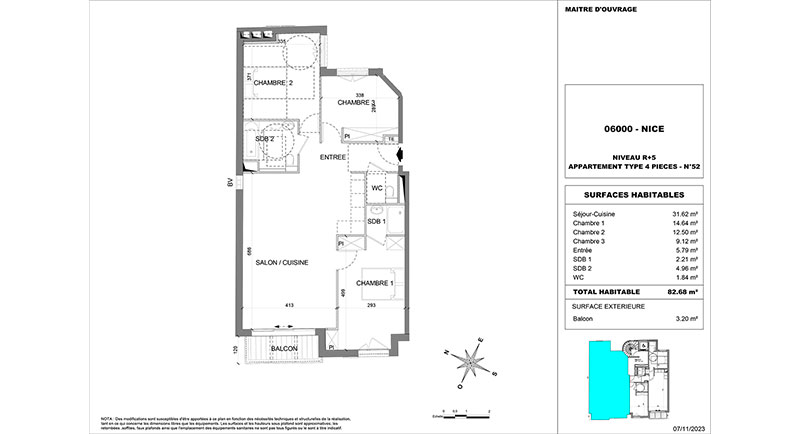 Av Villermot 25, Nice, 1 Bedroom Bedrooms, ,1 BathroomBathrooms,Lägenheter,Till salu,Av Villermot,1375